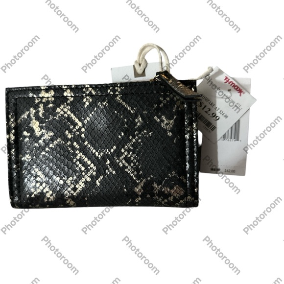 NWT Jessica Simpson flecked python black and gold snakeskin wallet so nice - Picture 2 of 7